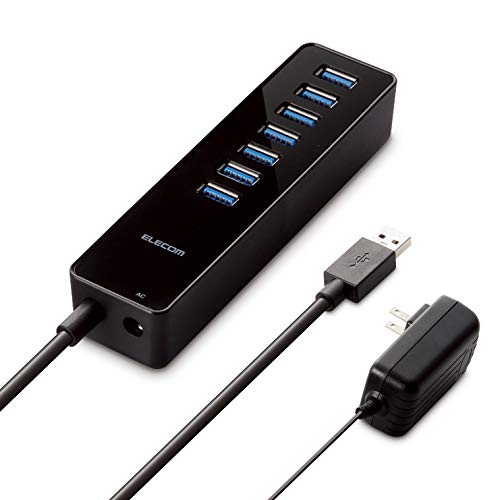 エレコム USB3.0 ハブ 7ポート セルフパワー U3H-T719SBK